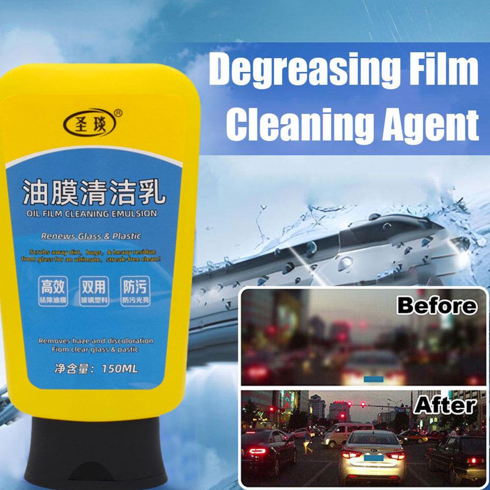 150ml Car Glass Cleaner Repairer Oil Film Remover Removing Paste Automobile Accessories Windshield Oil Film Cleaner With Sponge