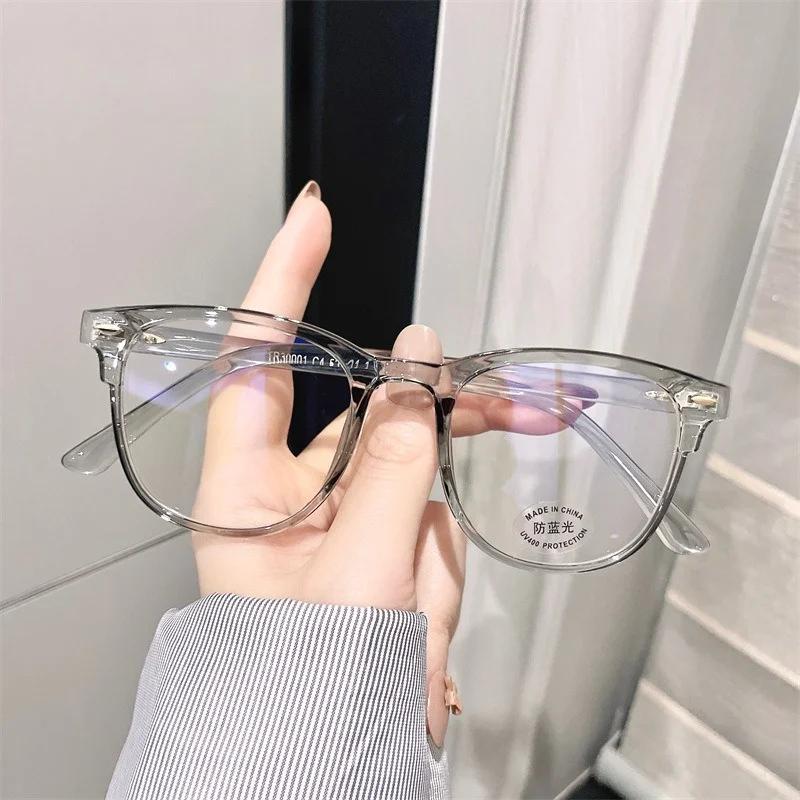 5PCS New Style Anti-blue Light Flat Top Glasses Men Women Transparent Frame Retro Versatile Optical Glasses Unisex High End