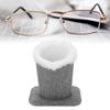 Plush Lined Eyeglasses Holder Stand Soft Protective Glasses Case for Desk Nightstand Table   Linen Gray