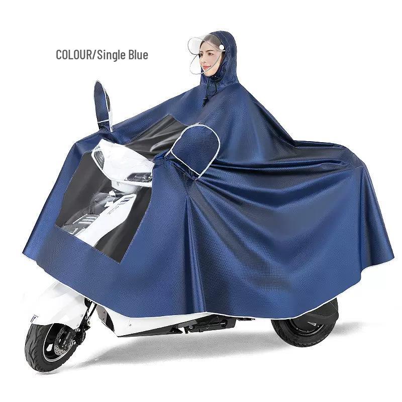 Men's Waterproof Electric Vehicle Poncho: Extra Thick, Anti-Storm, Enlarged for Motorcycles and Battery Cars
