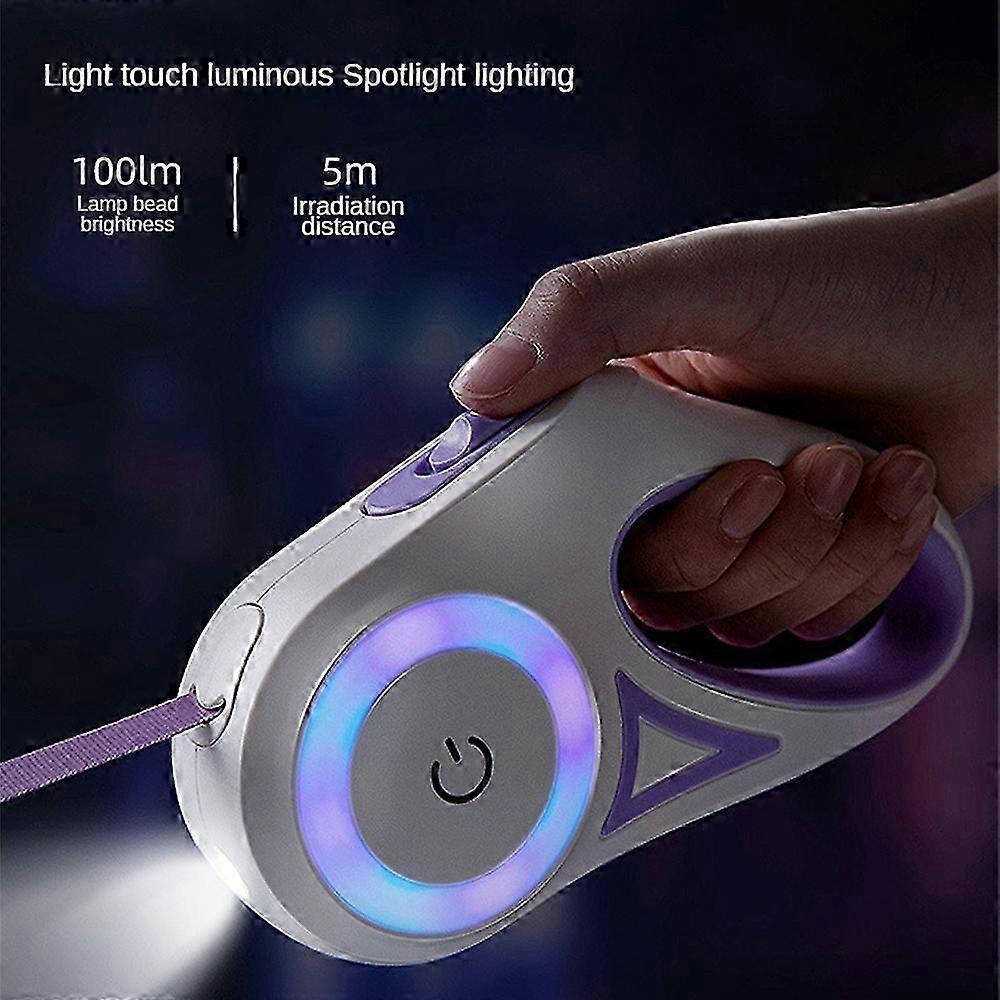 5m Automatic Retractable Dog Leash LED Luminous Leading Fashion Light Straps For Dog Puppy Pet Flexi Walking Running Lead