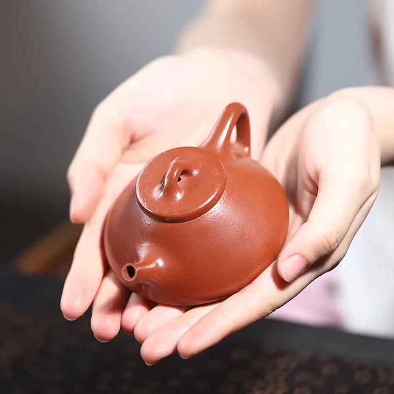 100ml Chinese Yixing Purple Clay Teapot Kettle Beauty Tea Infuser Small Capacity Handmade Stone Scoop Tea Pot Zisha Tea Set