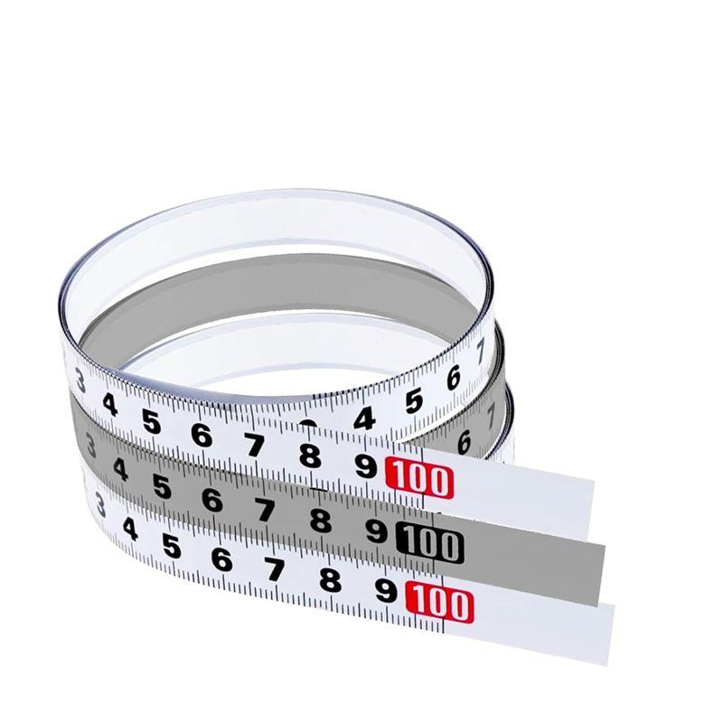 

AEE2-3-Piece Self-Adhesive Tape Measure, 39Inch Left And Right Metal Metric Tape Measure, 78Inch Center To Side Reading Tape