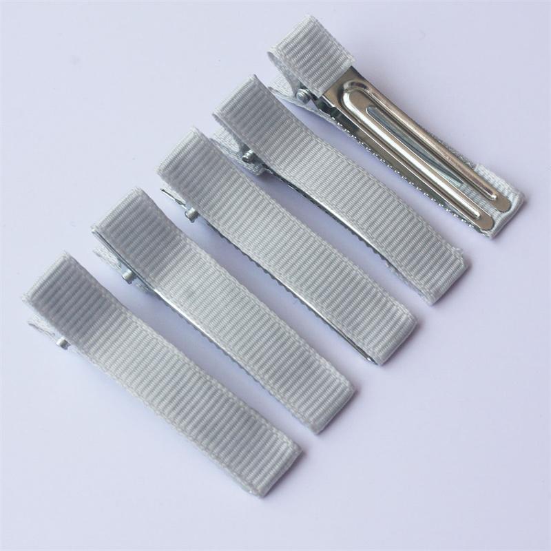 

200 шт. 50 мм Зажимы-крокодилы для волос с подкладкой из репсовой ленты для девочек-принцесс, держатели для хвостиков, заколки, детские металлические аксессуары для волос