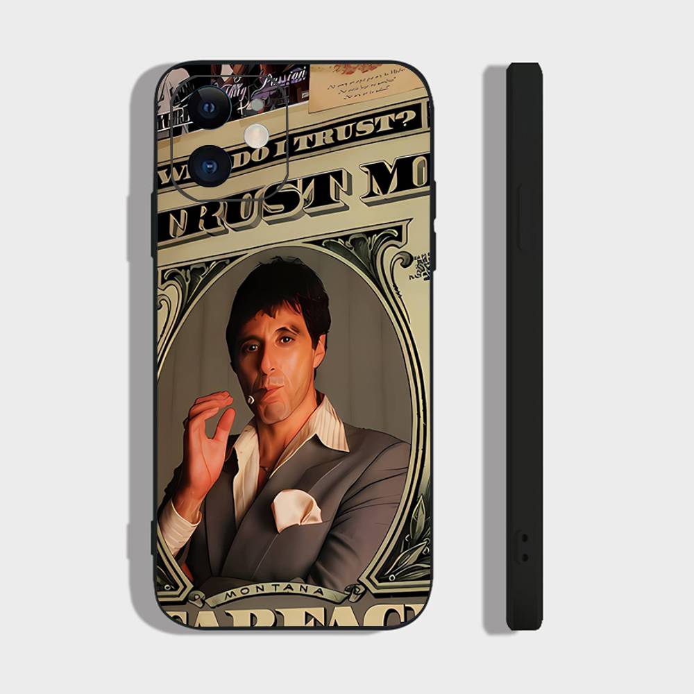 Classic S-Scarface Film Tony Phone Case For IPhone 17 Air 16 15 14 13 Pro Max 11 12 Black Silicone Cover
