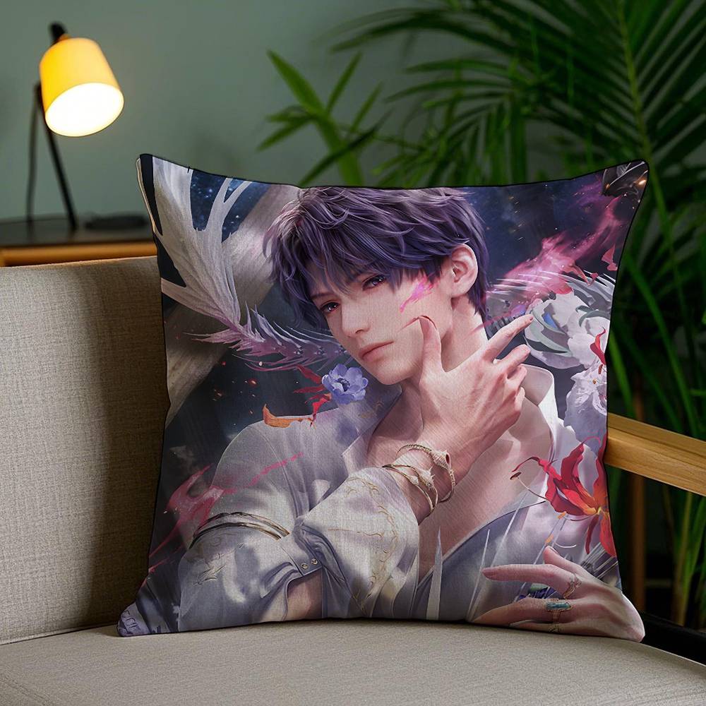 Game Rafael Love Deepspace-Cool Pillow Case Anti-Dustmite Pillowcase Invisible Zipper Silky Short Plush Sofa Cushion Cover