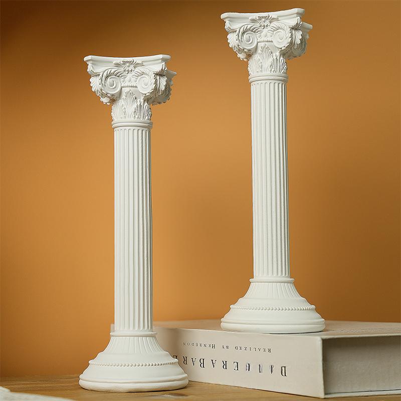 Harz Engel Figuren mit Römischer Säule Putten Statue Flügel Schlafender Denkender Engel für Heim Zimmer Schreibtisch Büro Dekoration