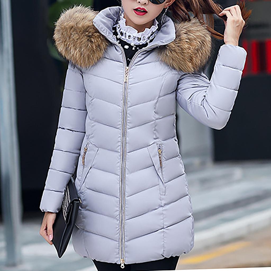 Damenmode Mittellange Modelle Schlanke Baumwolljacke Big Hair Down Baumwolljacke