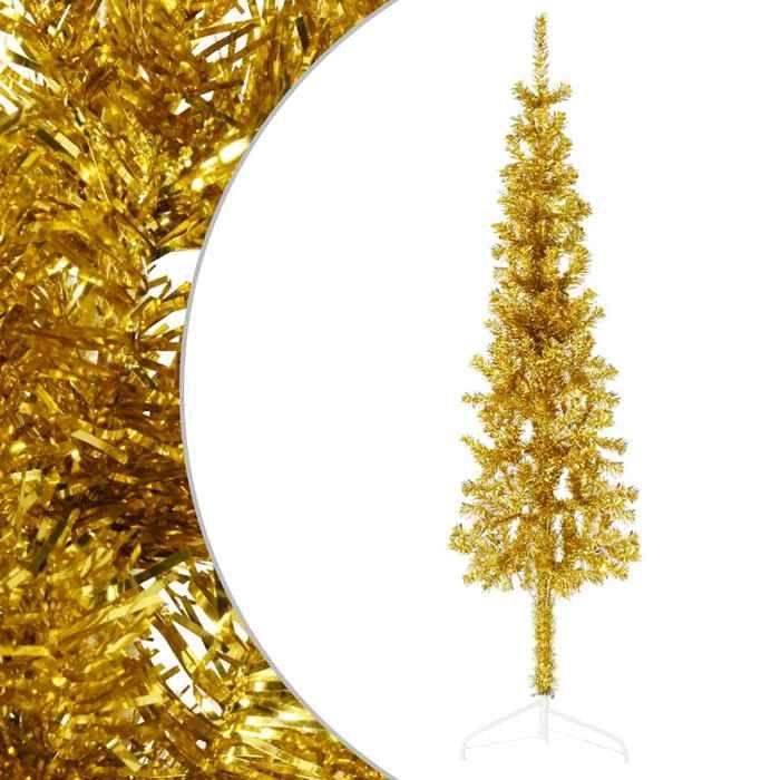 VidaXL Demi Sapin de Noël Artificiel Mince avec Support Arbre de Noël Décoration de Vacances Ornement de Noël Décoration de 344589