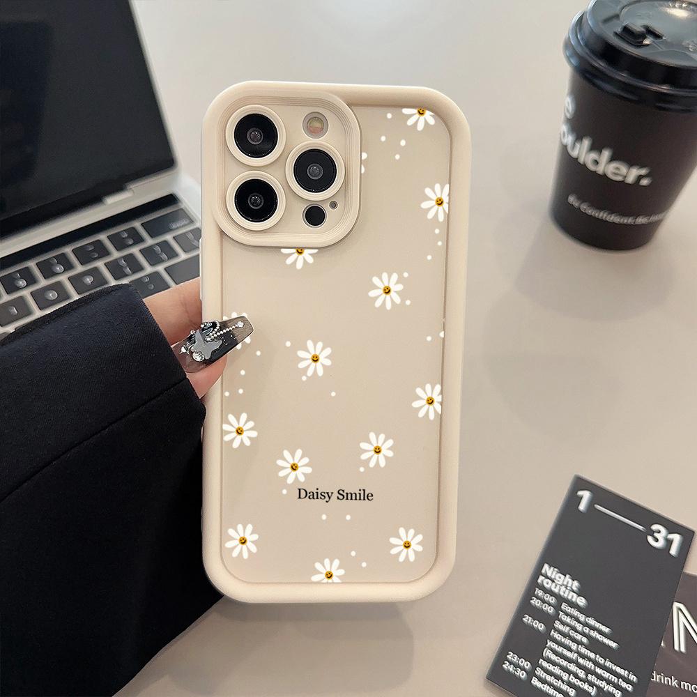 Summer Daisy Flowers Aesthetic Phone Case For iPhone 17 Pro Max Cover iPhone 16 Pro 15 14 13 12 Pro Max Japan Kawaii Girl Soft Cover