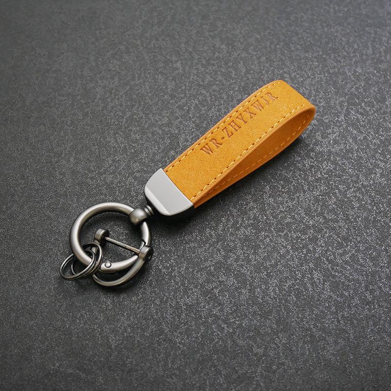 American-Style Suede Car Logo Keychain Pendants for Men & Women - Personalized Anti-Lost Key Rings