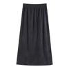 2024 Autumn/Winter Women's High-Waist Slimming Corduroy Midi A-Line Skirt - Korean Style