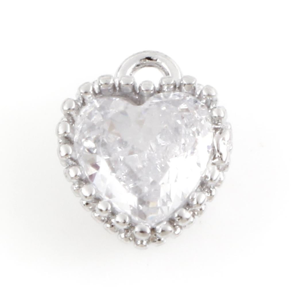 2PCs Birthstone Charms Heart Rhinestone Pendants For Necklace Bracelet Jewelry Making Diy Findings 8x6.5mm