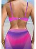 2024 Trendy European & American Shell Hard Cup Sexy Three-Piece Beach Swimsuit