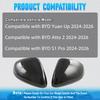 For BYD Yuan Up /Atto 2/ S1 Pro 2024 2025 2026 2Pcs Car Side Door Rearview Mirror Cover Shell Cap Decorative Carbon Fiber Black