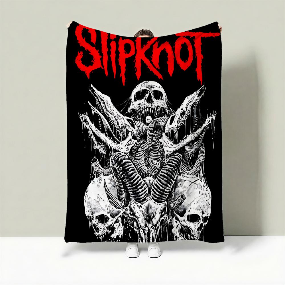 

Band S-Slipknot Throw Lightweight 240g Flannel Blanket Soft Skin-friendly for Summer Cooling 75cmx90cm