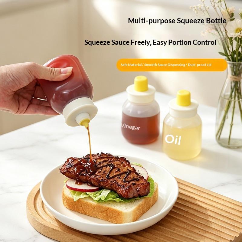 1/2Pcs BPA Free Kitchen Squeeze Oil Dispenser Leakproof Sauce Container for Home Restaurant Cooking Supplies