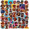 50 Dachshund Stickers Cartoon Cute Animal Dog Dachshund Graffiti Stickers