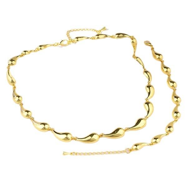 Enkelt vanndråpedesign sans kvinners halskjede smykkesett allsidige øredobber nisje justerbart armbånd smykker