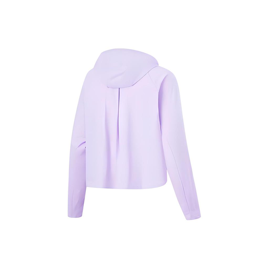 Li Ning Fitness Series UV Protection Lightweight Breathable Solid Color Loose Hoodie Women Hoodies Lilac AWDU476-9