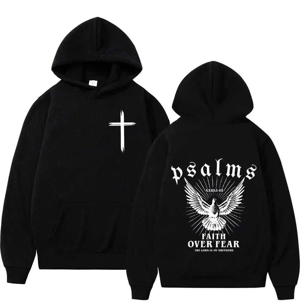 Sudaderas con capucha con versículo de la Biblia para hombre y mujer, sudaderas cristianas de Jesús, fe sobre el miedo, jerséis