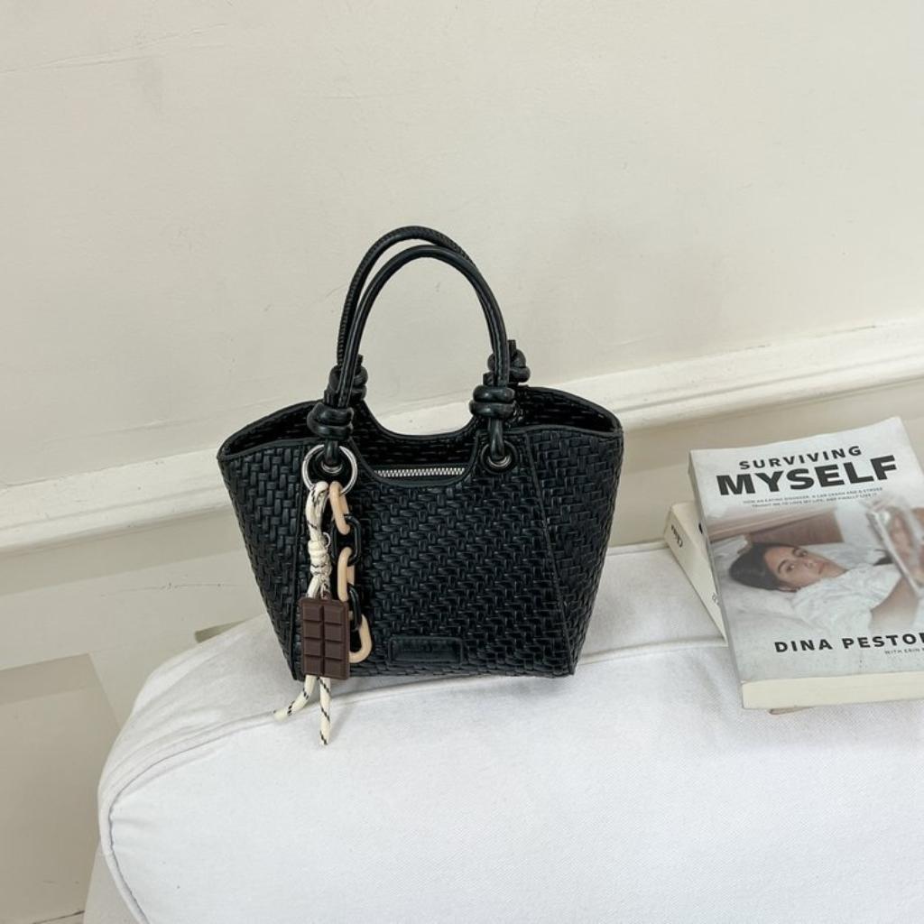 Xeie Thuk Handbag Women PU Leather Woven Texture Crossbody Daily Commute