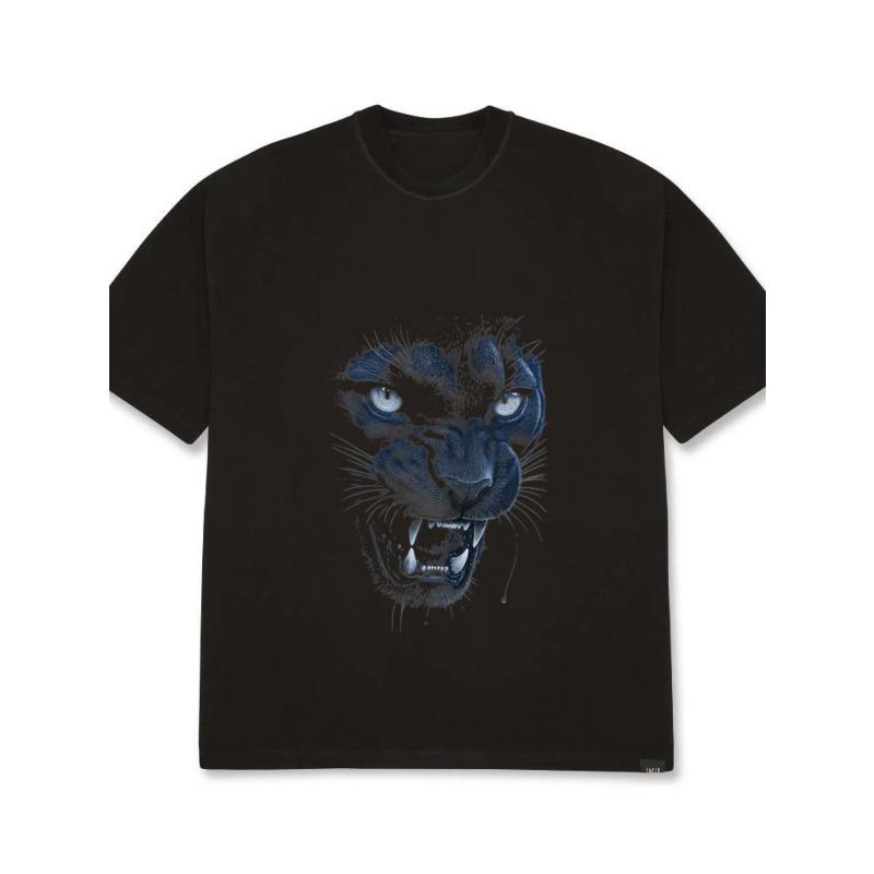 

Oversized T Shirt Black Panther Face Print Graphic Tee Men Casual Streetwear Fashion Top Unisex Everyday Wear XXXXL