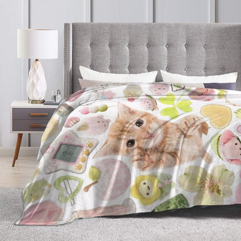 Cat Meme Photos Warm Blanket  Child Plush Throw Blanket Fluffy Couch Chair Flannel Bedspread Sofa Bed Cover