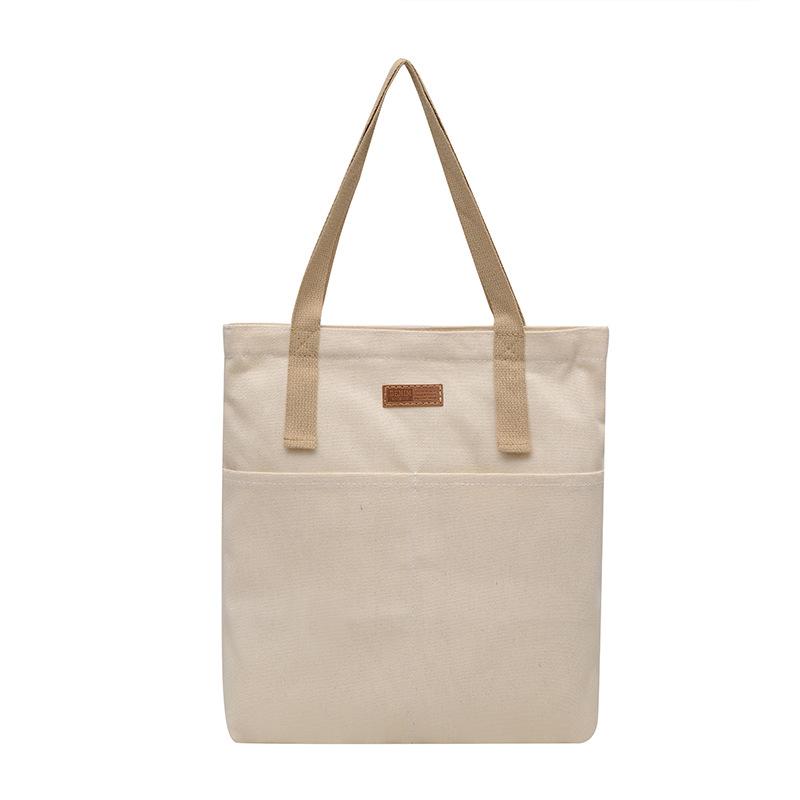 1Pc Women'S Tote Bag Canvas Sewing Thread Large Capacity Advanced Sense Handbag Convenient Practical Female'S Commuter Bag