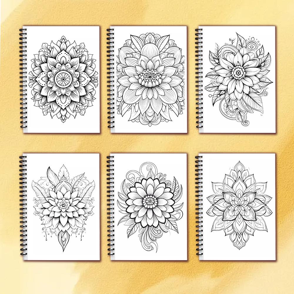 Kolorowanka spiralna - 30 arkuszy kolorowanka dla dorosłych, 11,3 x 8,3 cala, gruby papier 100g, notes do rysowania, prezent na powrót do domu, święta