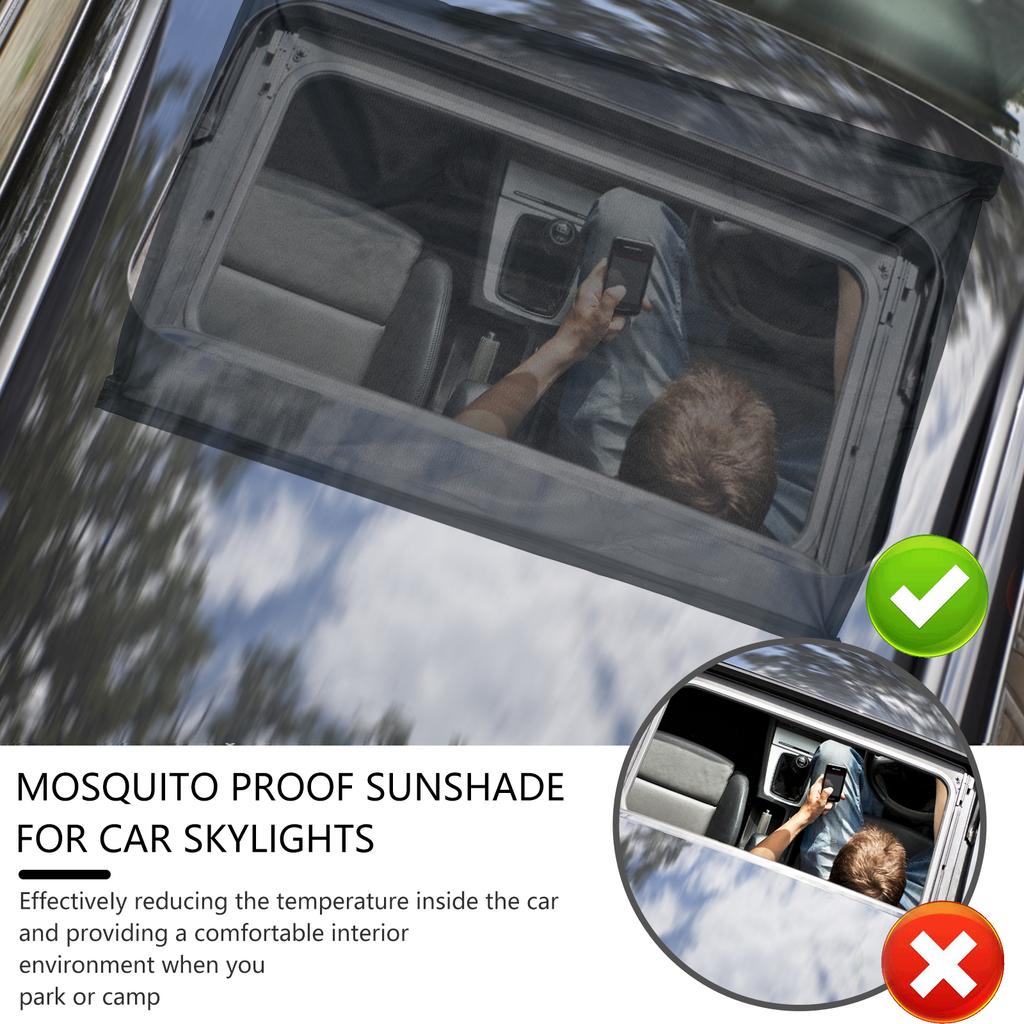 Car Sunroof Anti-mosquito Sun Shade Breathable Car Sunroof Screen Roof Magnetic Sun Protection Cover for Car Camping Trips