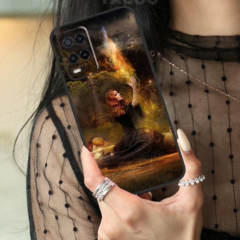 Halloween Moon Witch Horror Case For Oppo A5 Pro A15 A17 A57 A77 A18 A38 A58 A78 A98 A94 A74 A54 A40 A60 A80 A96 A76 A16