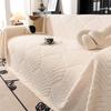 Cream Plush Sofa Wrap: One-Piece Cushion Cover & Warm Blanket for Autumn/Winter.