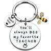 Youll Always Bee My Favorite Teacher Teachers Day Keychain Stainless Steel Stainless Steel Keychain for Backpack Bag Pendant