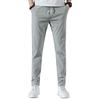 Men's Sports Casual Trousers Ice-Silk Summer Lightweight Style Trendy Versatile Straight-Leg Elastic Waist Loose-Fit Solid Colour Trousers