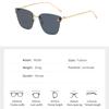 Frameless Square Sunglasses Fashion Trend Cutting Edge Large Frame Sunglasses Women's Letters F Street S Sunglasses 98