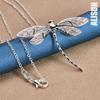 925 Sterling Silver Dragonfly Pendant Necklace Fashionable Wedding Jewelry