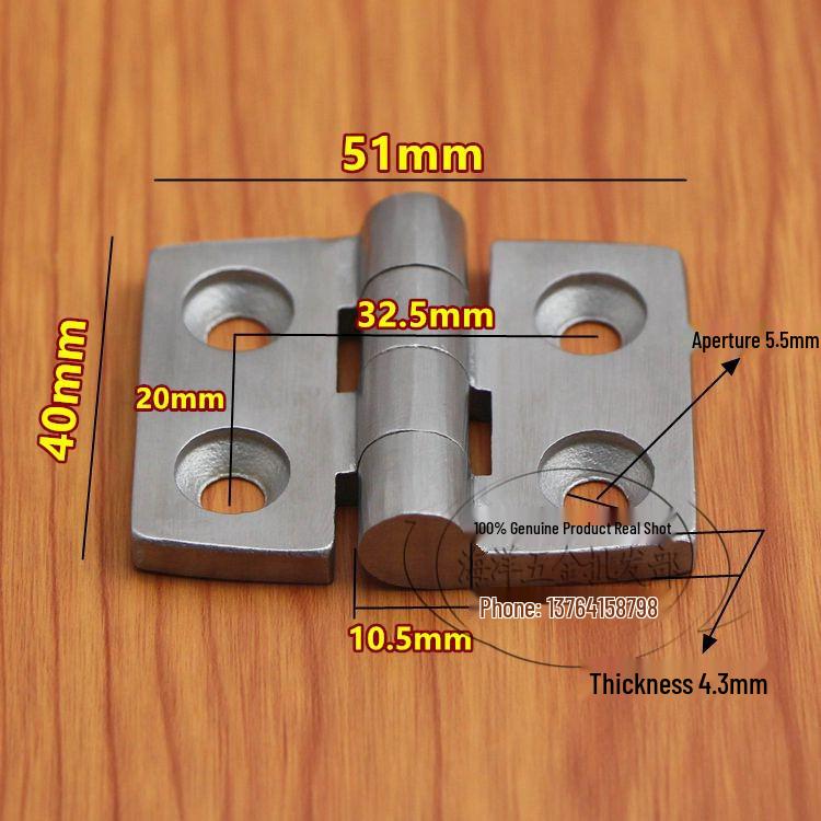 304 Stainless Steel Heavy Duty Industrial Flat Opening Thickened Mechanical Equipment Load-Bearing Hinge