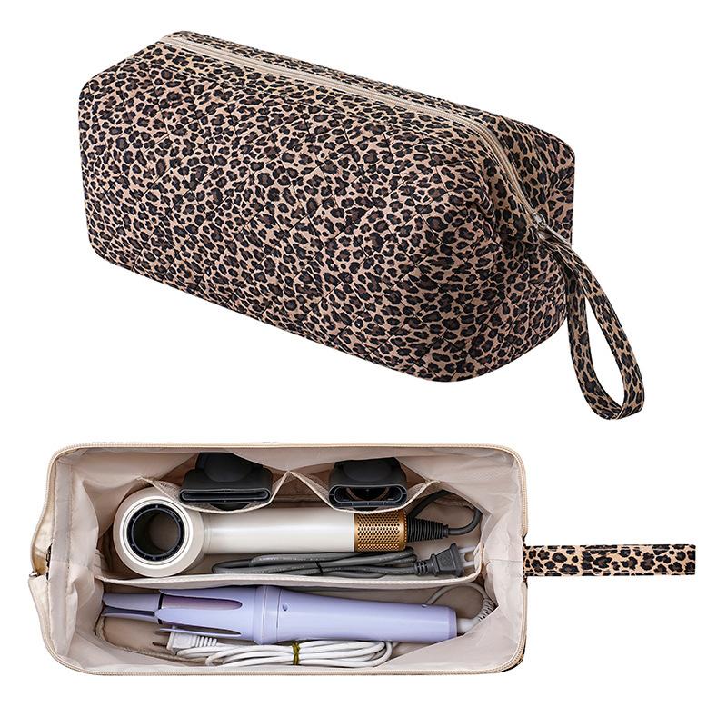 Large Capacity Hair Dryer Storage Bag, Quilted Portable Handheld Travel Case for Curling Iron, Multi-purpose Organizer Pouch KTB