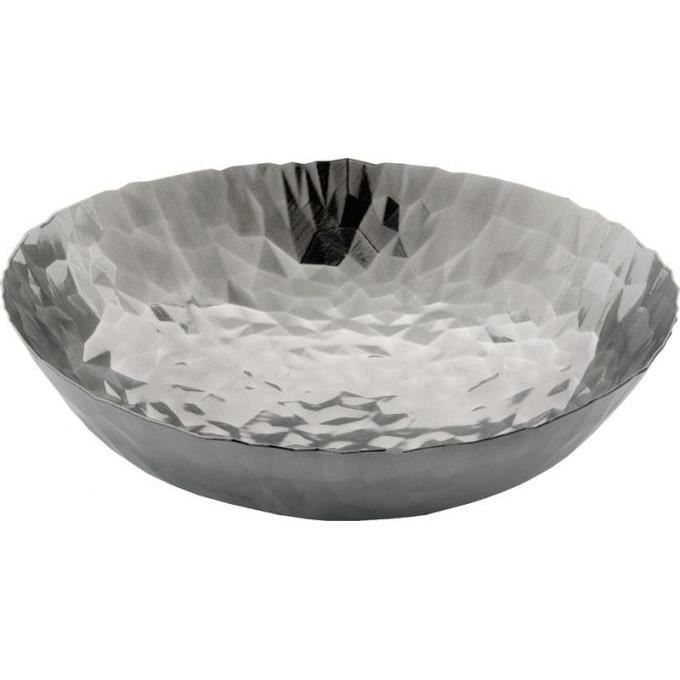 Corbeille à fruits argentée en acier stephy alessi