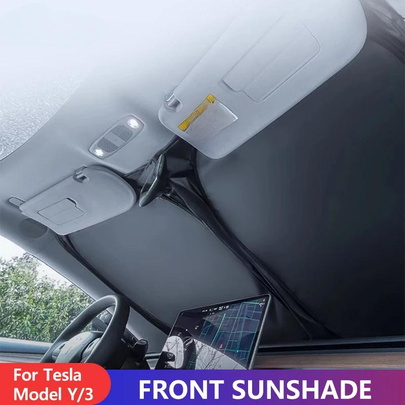 For Windshield Sunshade For Tesla Model 3 Highland Model Y - Sun Shield Heat Uv Protection Visor Accessories