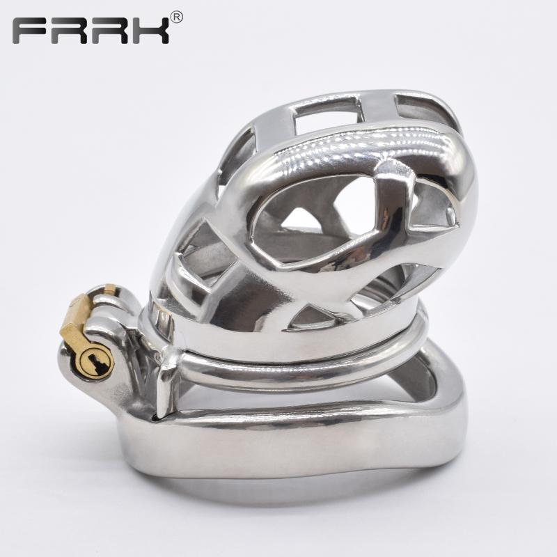 Sex Toy Small Mamba Male Chastity Device Metal Cock Cage with Anti-Fall Off Penile Bondage Stealth Penis Rings for Men Chastity