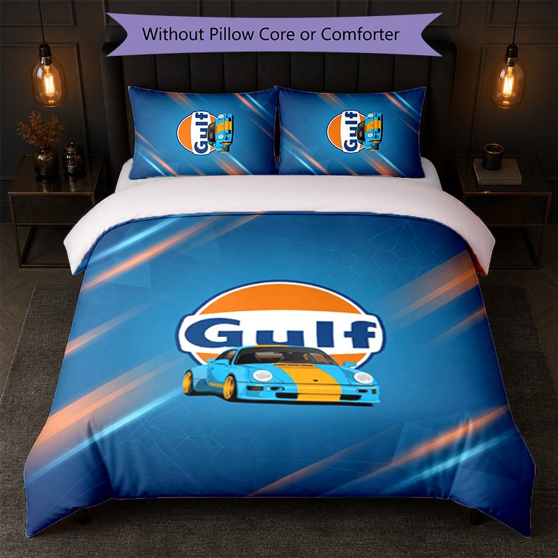 Gulf Print 3Pcs Bedding Set Duvet Cover With Two Pillowcases Soft Bed Linen For Household Bedroom