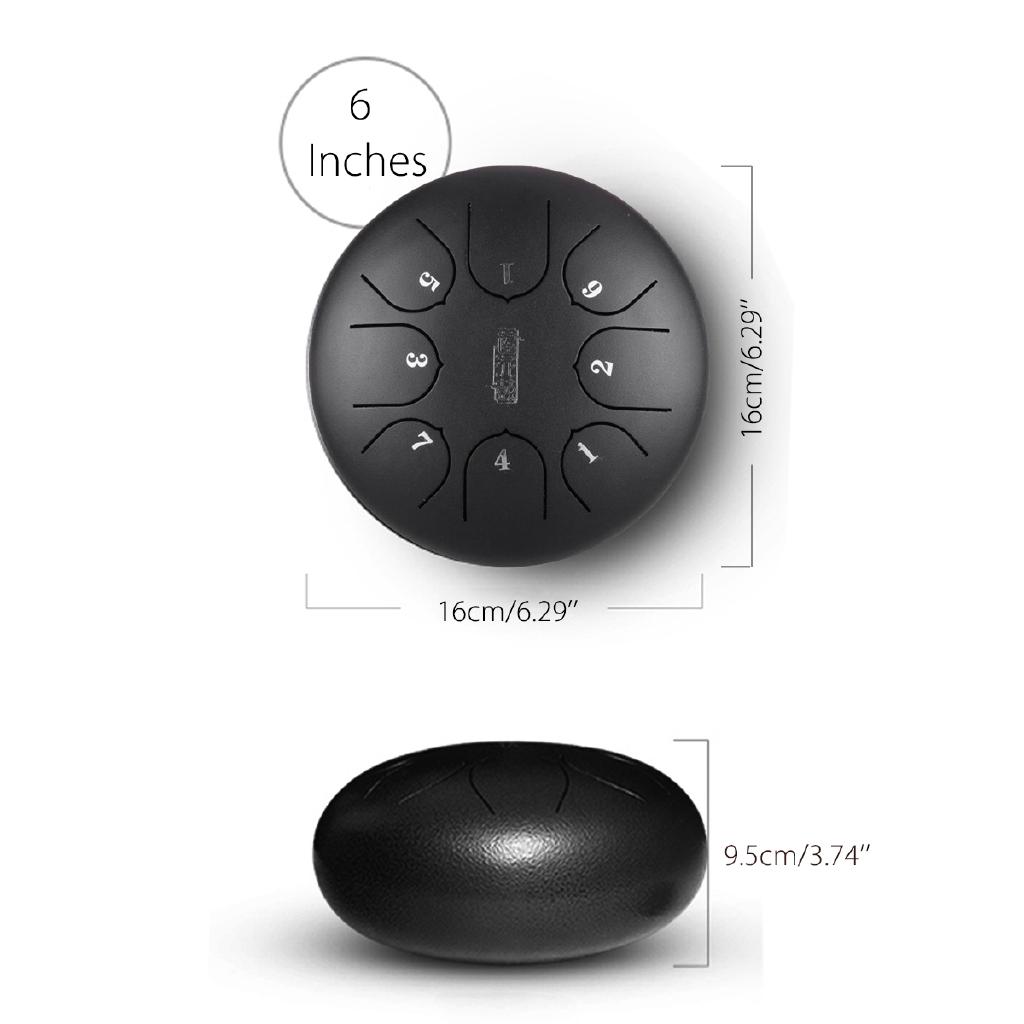 Stahlzungentrommel Mini 8 Töne G-Dur Handpan-Trommel Tank-Handtrommel mit Schlägeln Tragetasche Perkussionsinstrumente
