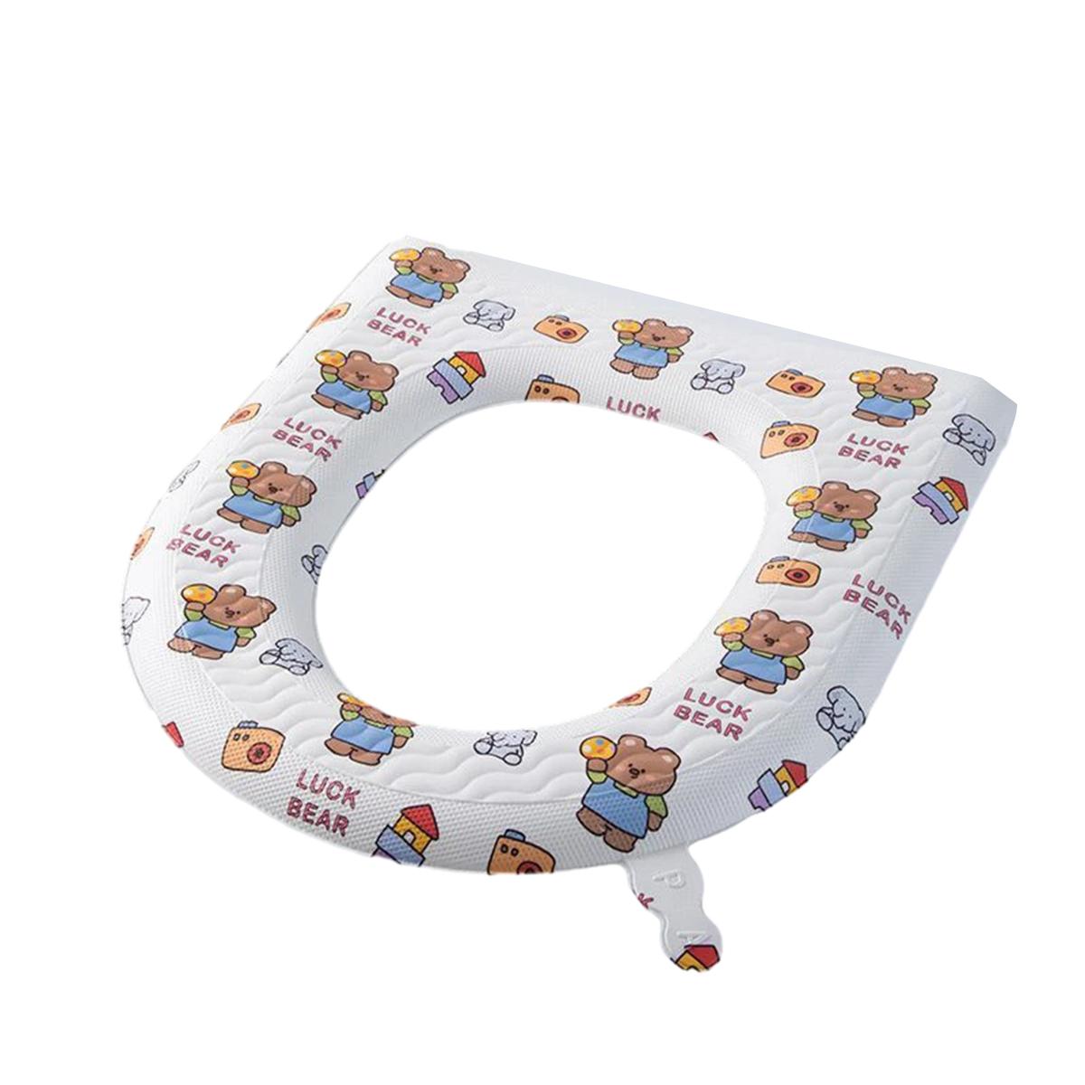 

1 шт., универсальный чехол на сиденье для унитаза с ручкой, коврик для туалета, мягкая теплая подушка на сиденье для унитаза, аксессуары для крышки унитаза для ванной комнаты