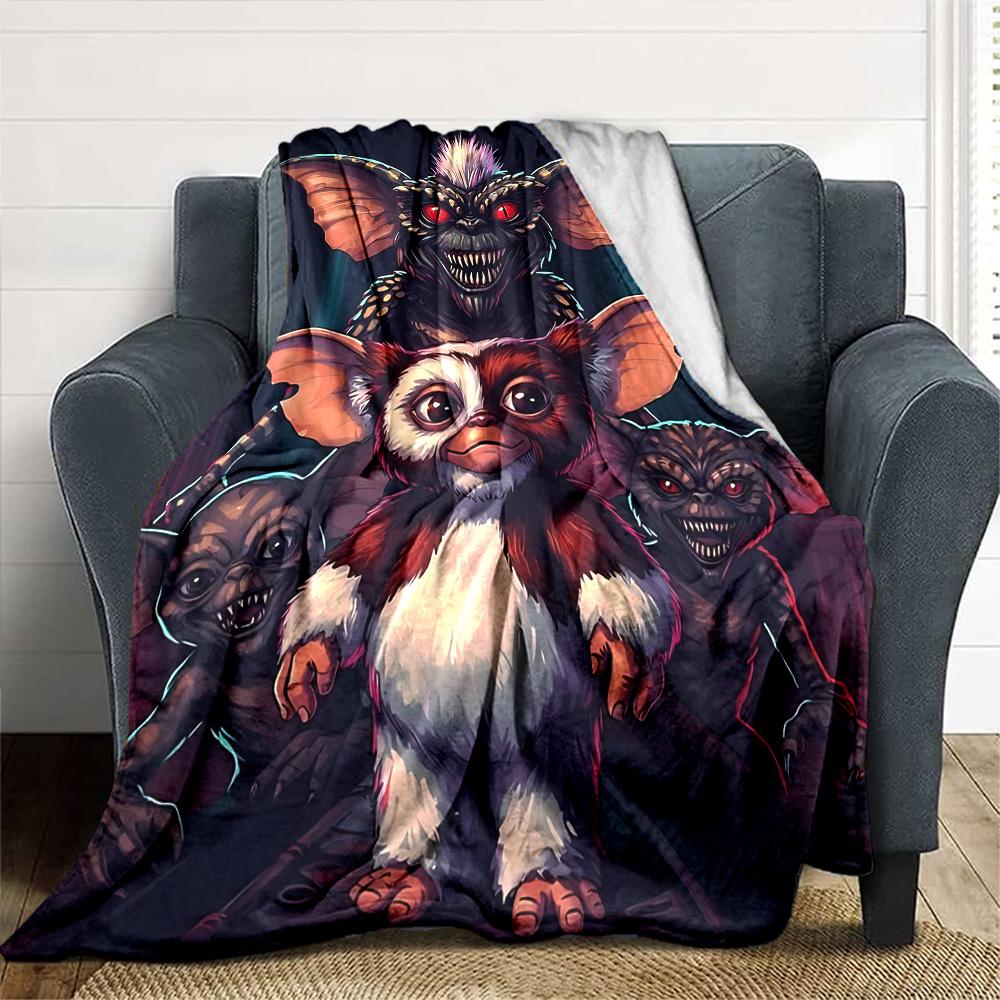 1pc Gremlins Gizmo Throw Blanket Soft Flannel, Cozy All Season Polyester Perfect for Home, Office