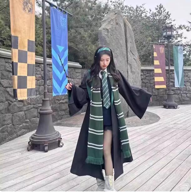 US Edition Double-Layer Striped Harry Potter Four Houses Oversized Winter Scarf - In Stock