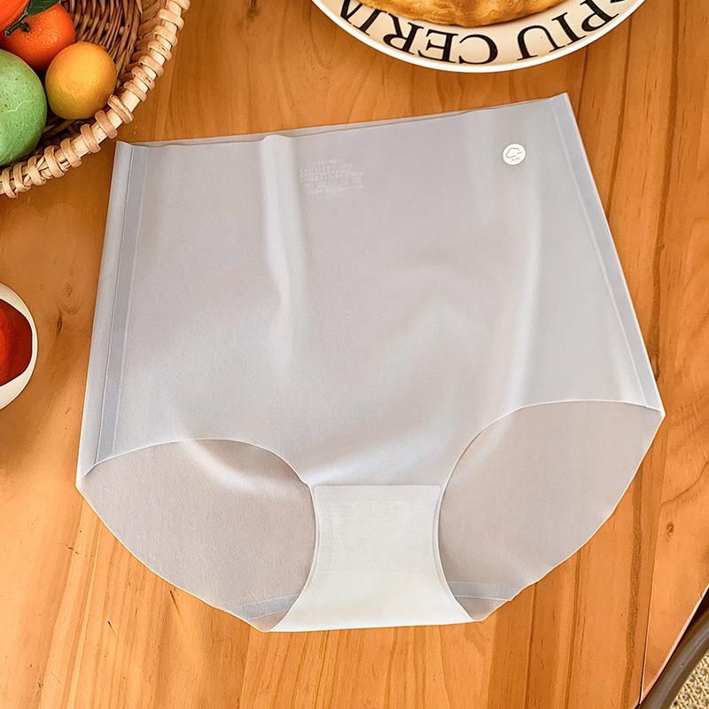 Girl Summer Ultra Thin Abdominal Lift Hip Without Trace High Waist Naked Sense Ice Silk Breathable Quick Dry Briefs