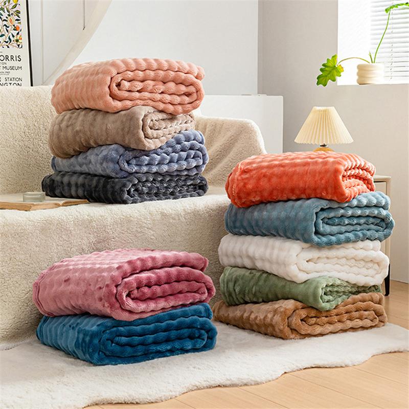 Solid Color Thickened Multifunctional Blanket Flannel Air-conditioning Blanket Bed Sheet Coral Velvet Throw Blanket