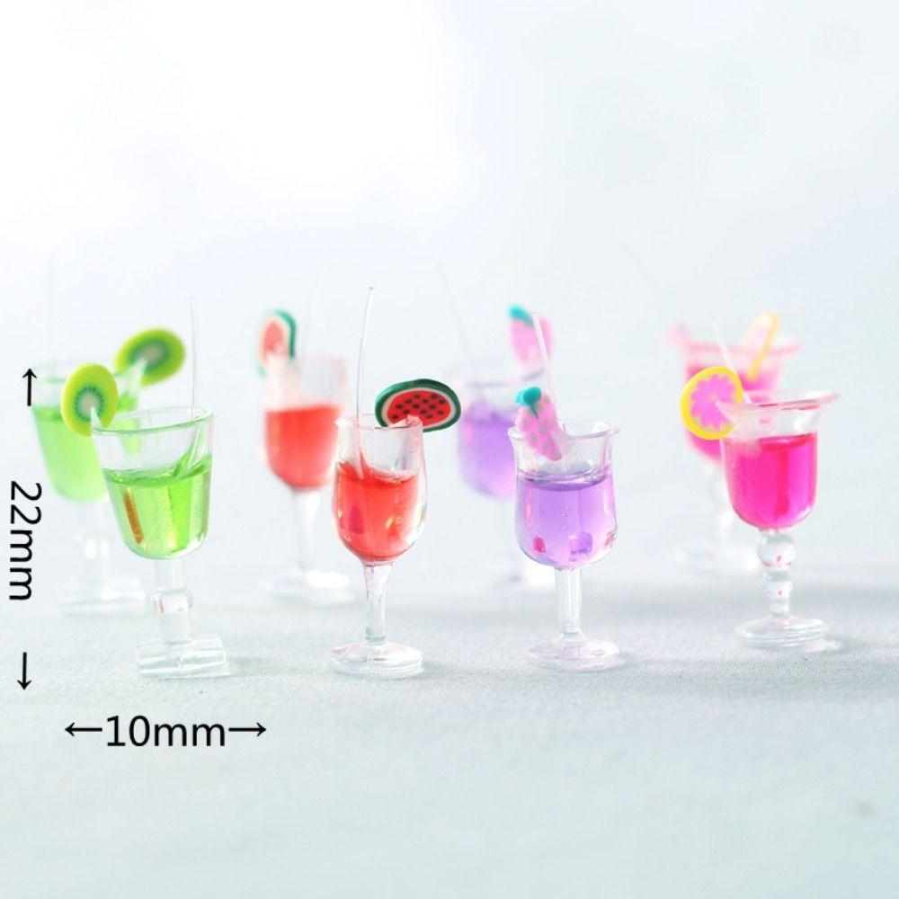 Glass Cup 1:12 Dollhouse Simulation Cocktail Creative Fruit Juice Beverage  Girls